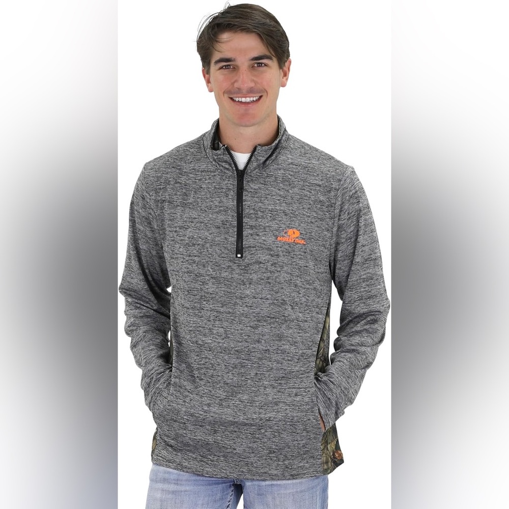 Mossy Oak Gray Pullover with Camo